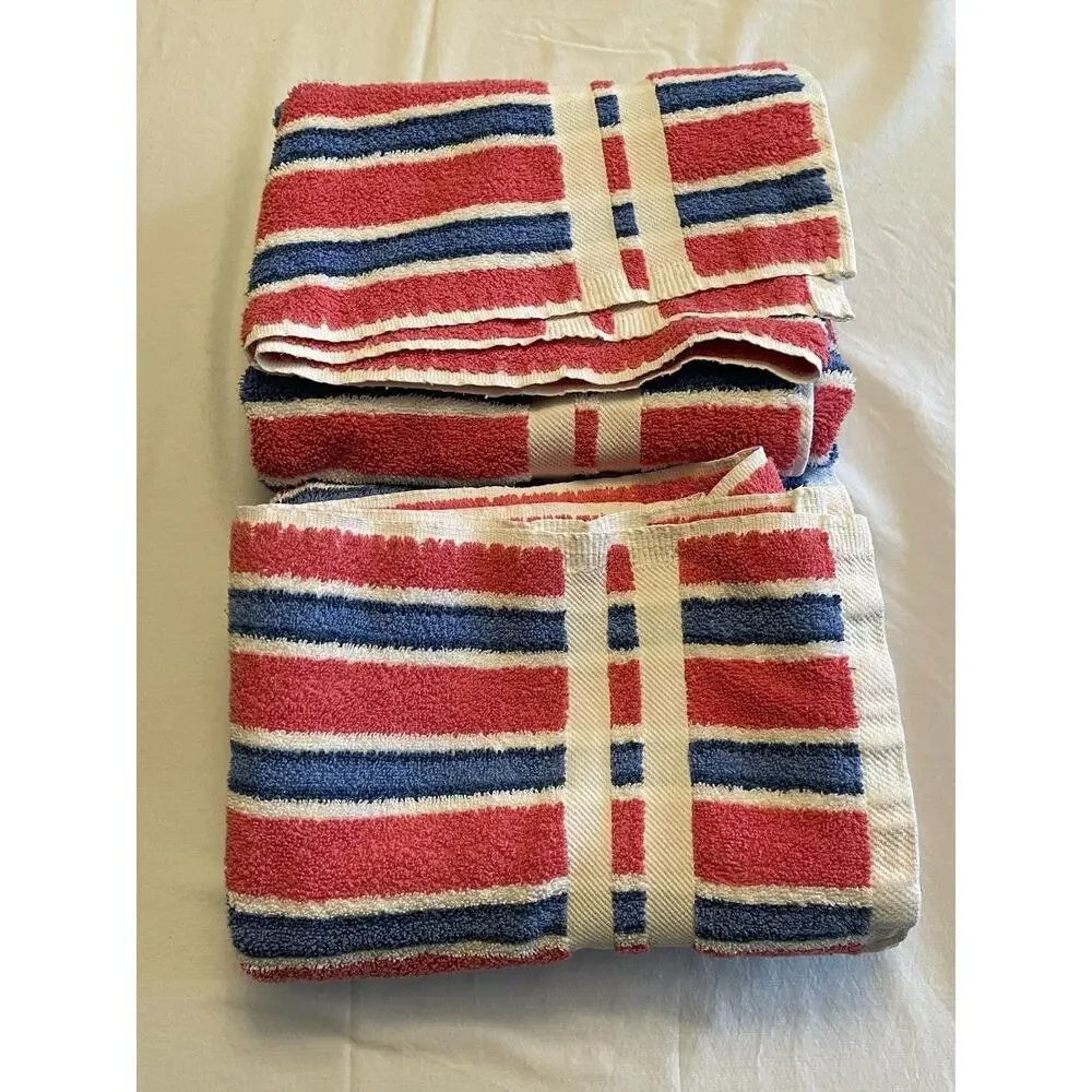 Ralph Lauren Bath Towels, Vintage 1990S Americana Flag Stripe Set Of Two